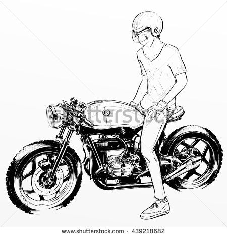 450x470 Bueatiful Cartoon Girl Standing On Motorcycle