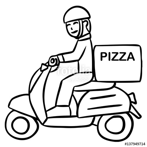 500x500 Cartoon Word Delivery Motorcycle Stock Image And Royalty Free