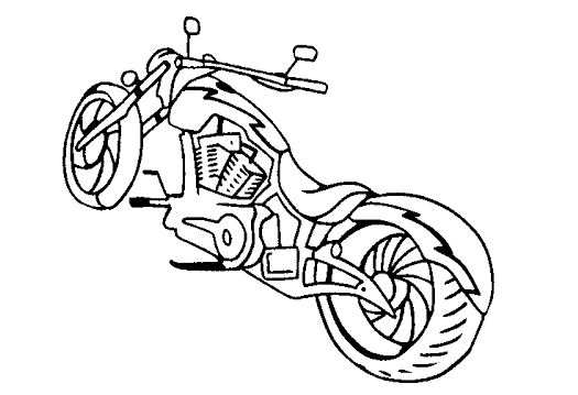 525x359 Chopper Motorcycle Coloring Pages Drawing Board Weekly