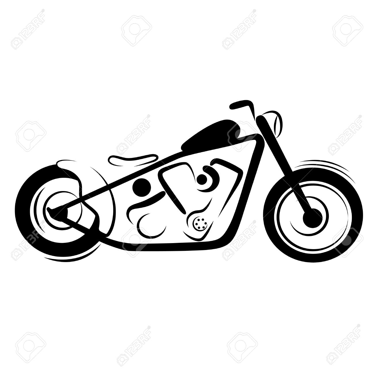 1300x1300 Chopper Motorcycle Royalty Free Cliparts, Vectors, And Stock
