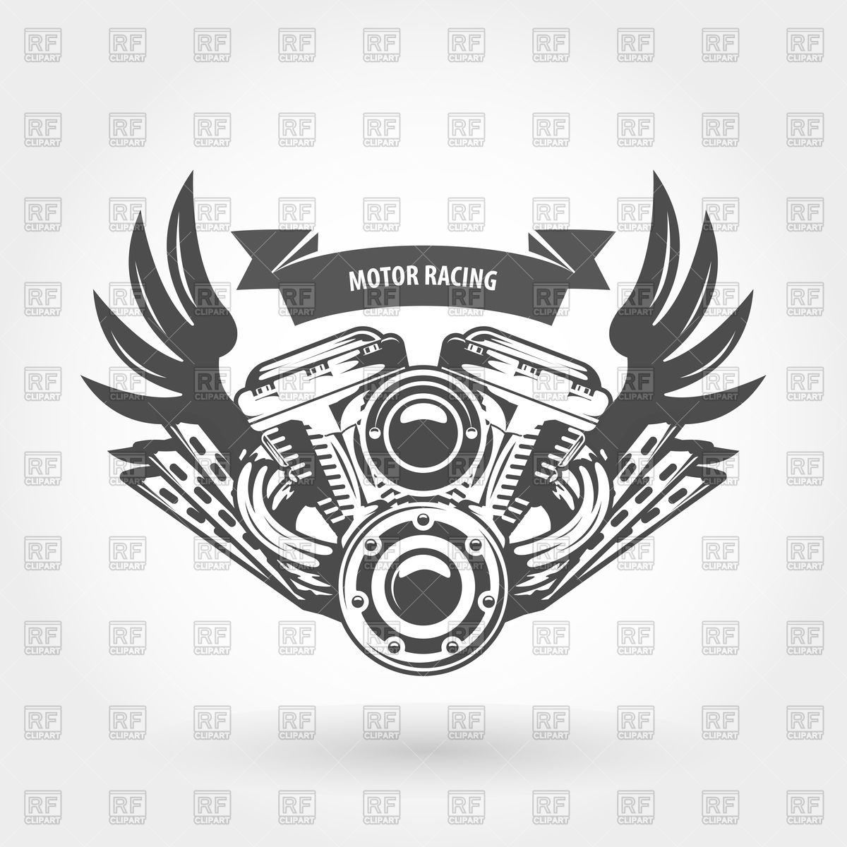 1200x1200 Winged Motorcycle Engine Emblem