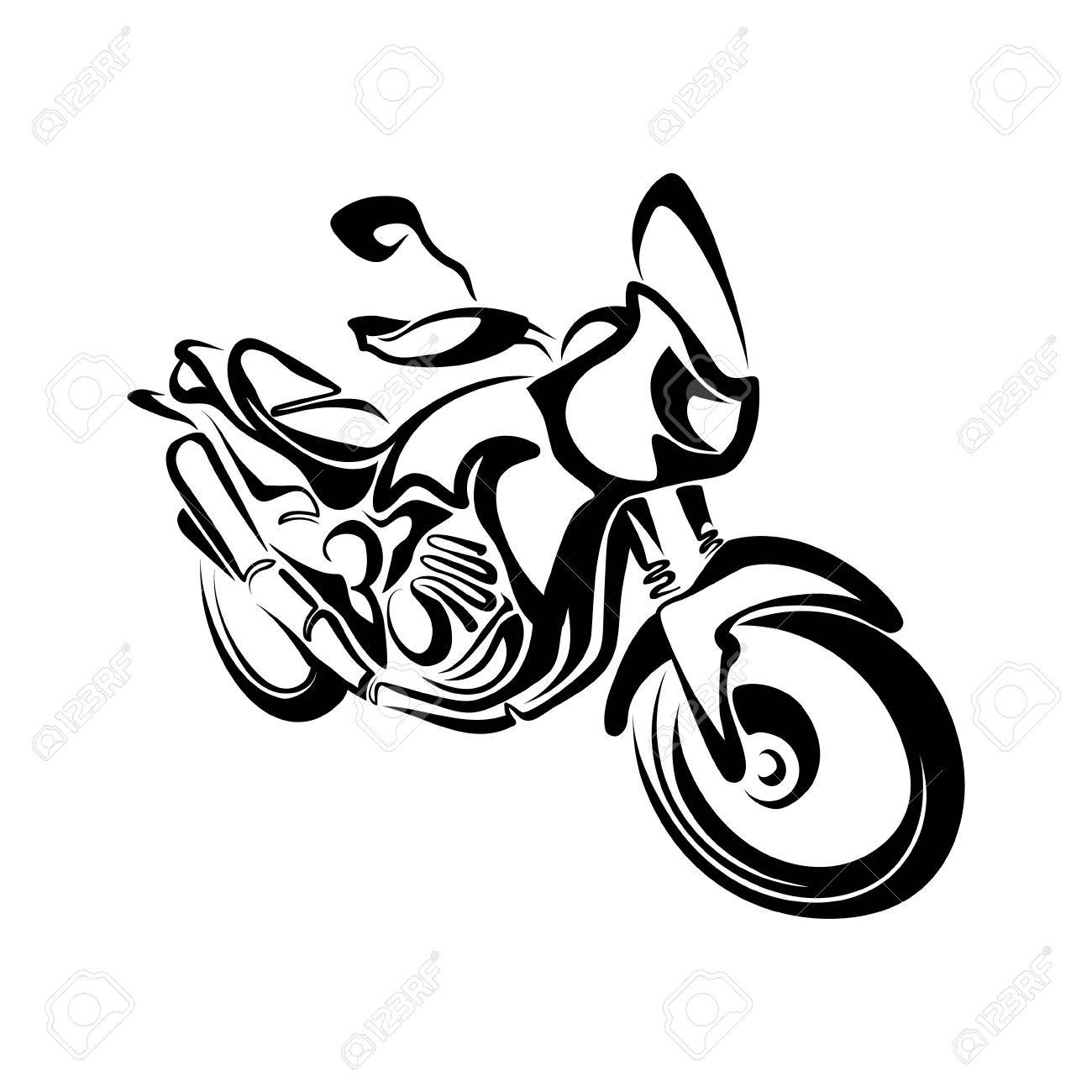 1300x1300 Stylized Motorcycle Design Royalty Free Cliparts, Vectors,