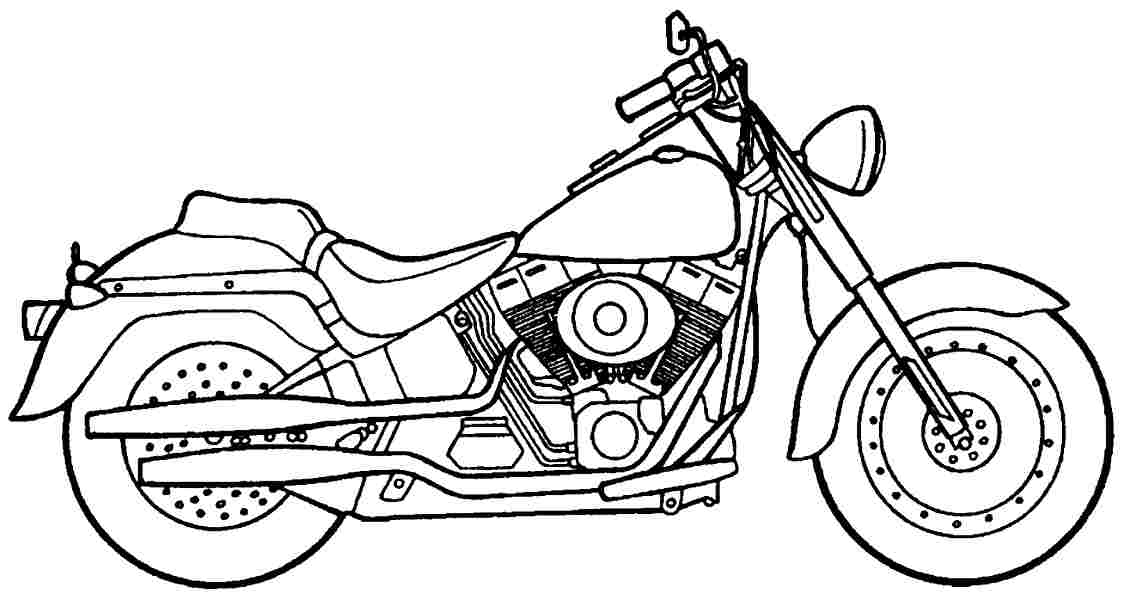 1124x600 Drawn Motorcycle Colouring Page