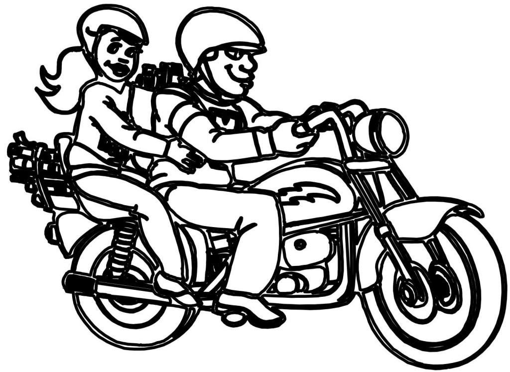 1024x747 Simple Motorcycle Drawing Motorcycle Line Drawing Clipart Best