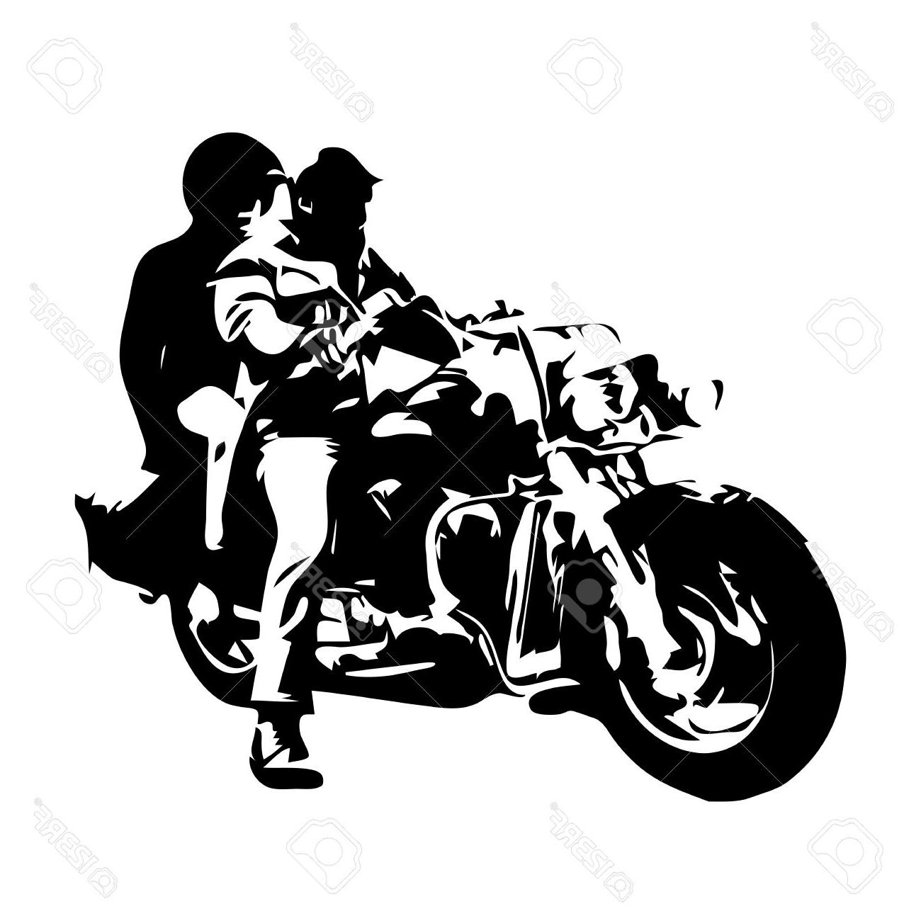 1300x1300 Best 15 Motorcycle Chopper Couple On Motorbike Vector Drawing
