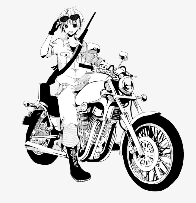 650x672 Boy Riding A Motorcycle, Handsome Boy, Sketch, Black And White