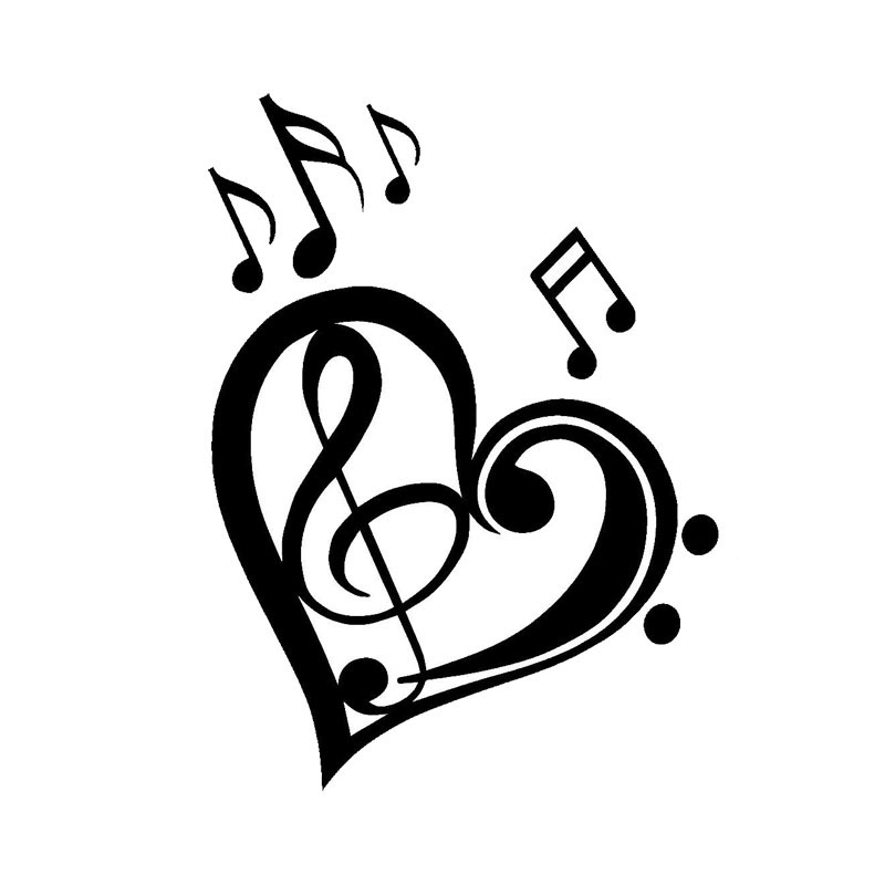 800x800 1317.7cm Cute Love Music Notes Bumper Sticker Cartoon Motorcycle