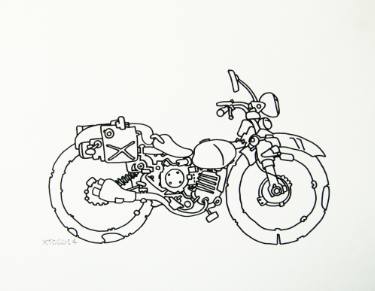 375x291 Buy Original Marker Illustration Motorcycle Drawings Online