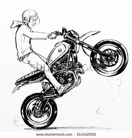 450x470 Girl Riding Motorcycle Smallumbrella's Doodle