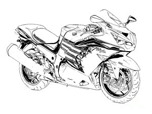 300x225 Biker Drawings Fine Art America