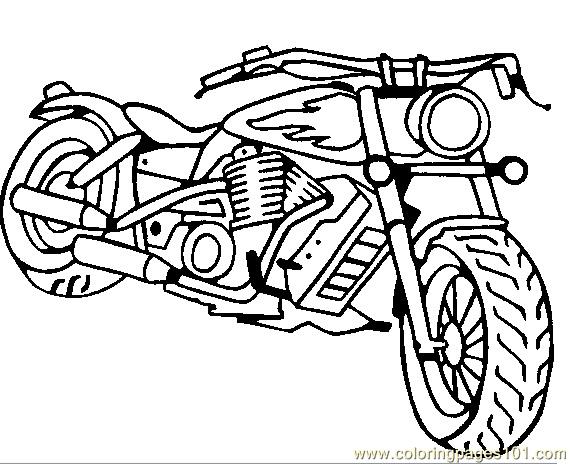 570x464 Motorcycle Coloring Page