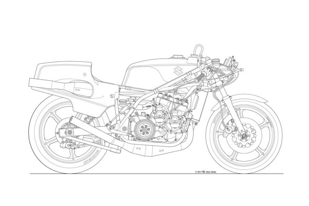 635x423 Motorcycle Line Drawing 01 Blueprints