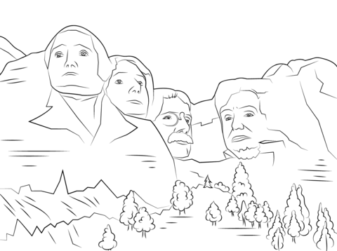 480x358 Mount Rushmore Coloring Page Free Printable Coloring Pages