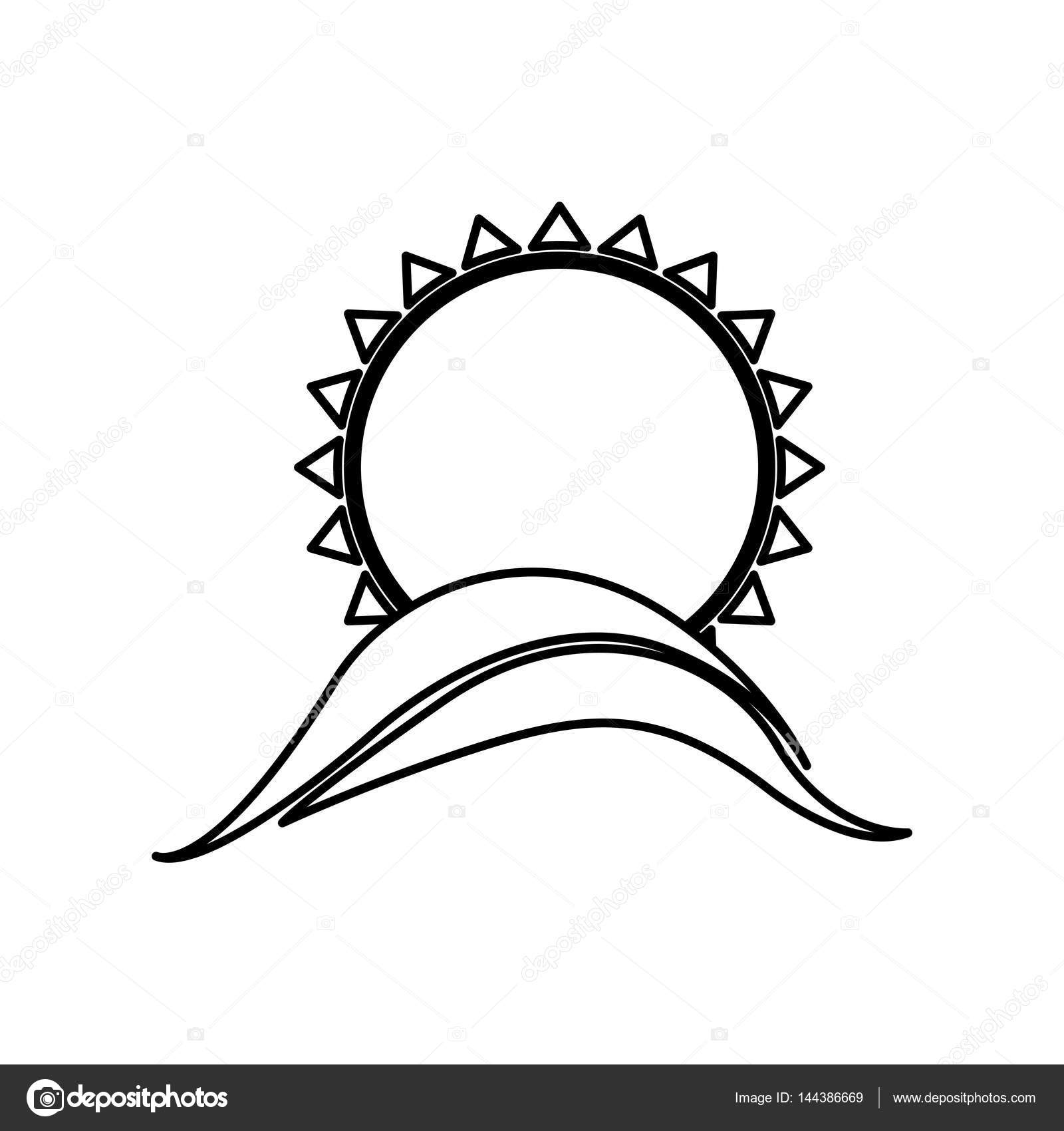 1600x1700 Figure Abstract Sun With Mountain Icon Stock Vector