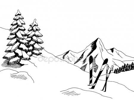 450x337 Hand Drawn Vector Illustrations The Mountains Stock Vector