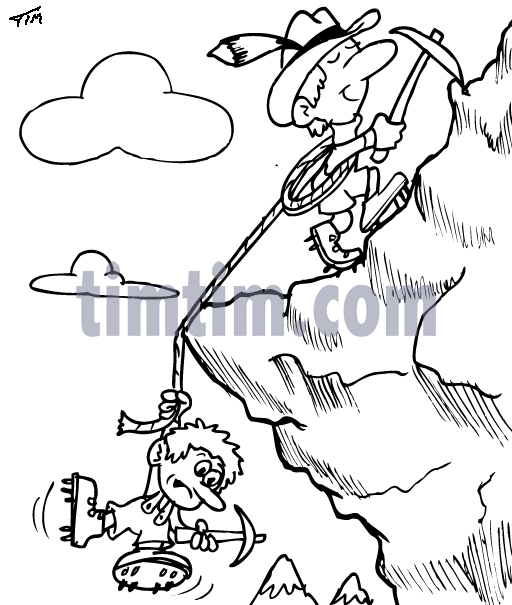 512x605 Free Drawing Of 2 Mountain Climbers Bw From The Category Fishing