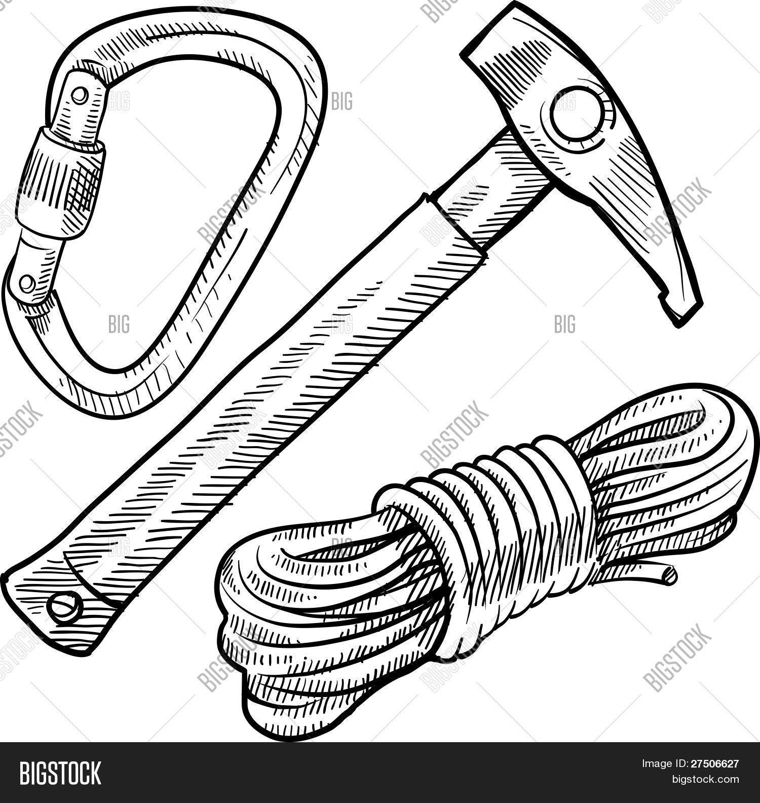 1500x1584 Mountain Climbing Equipment Sketch Vector Amp Photo Bigstock