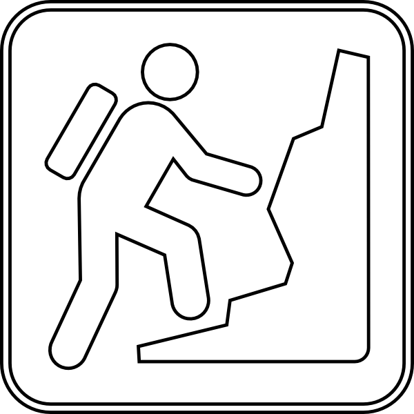 600x600 Mountain Climbing Sign Otline Clip Art