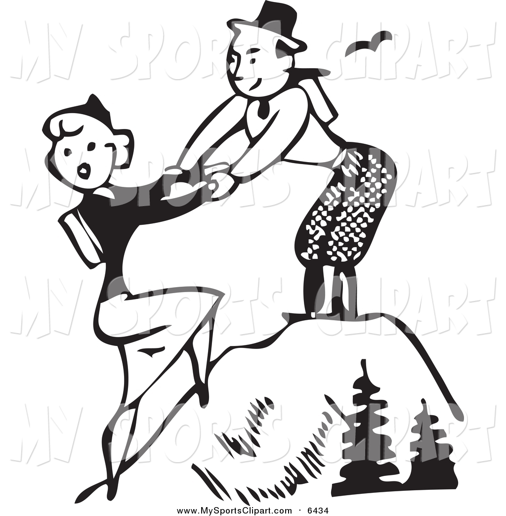 1024x1044 Sports Clip Art Of A Black And White Couple Mountain Climbing By