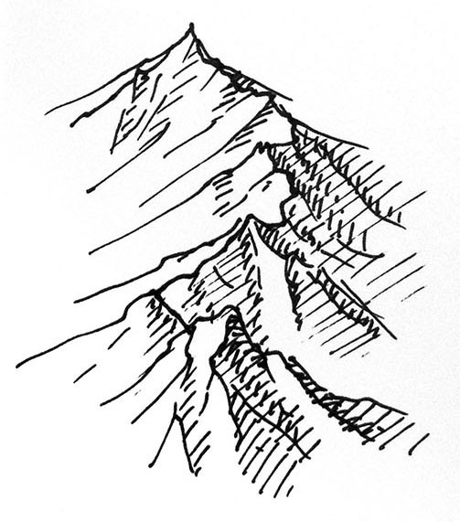 503x571 Quick Mountain Tutorial Drawings, Drawing Skills And Drawing Ideas