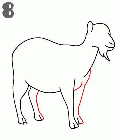 417x485 How To Draw A Goat