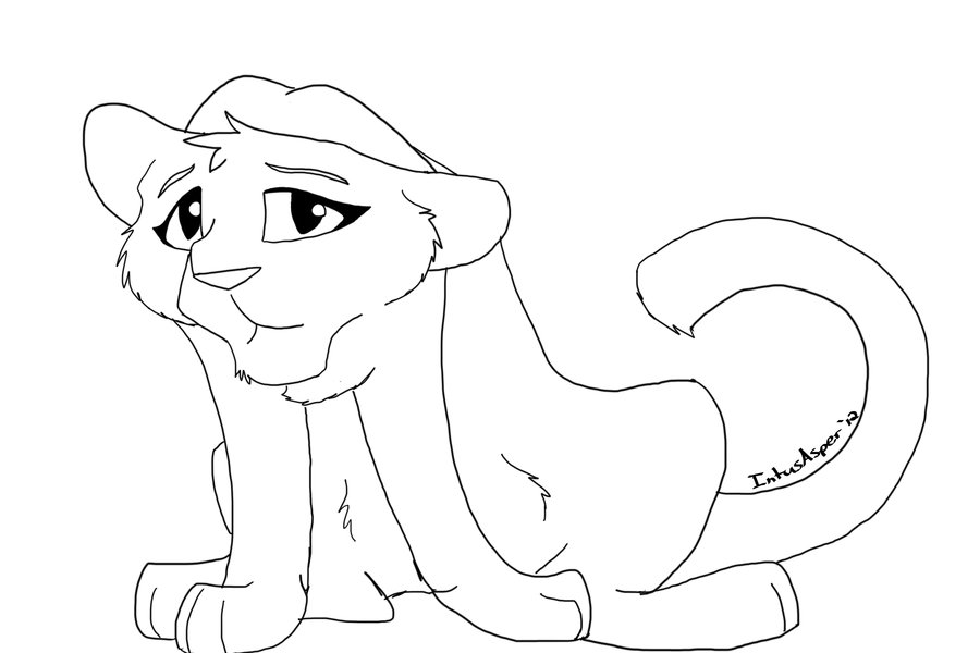 900x600 Mountain Lion Lineart By Intusasper