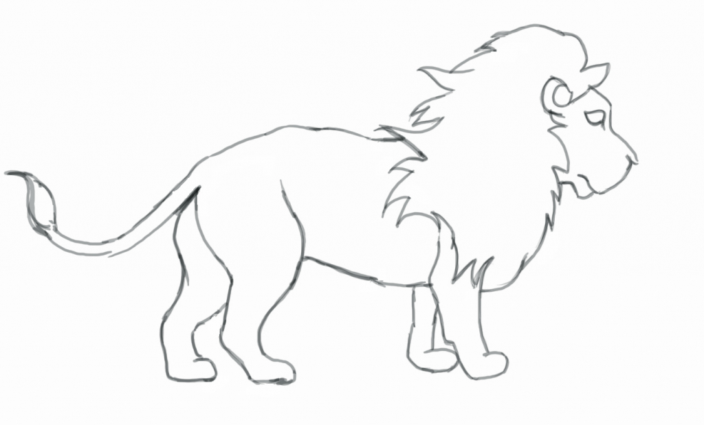 1024x619 Line Drawing Of A Lion Mountain Lion Line Drawing 6880 Line