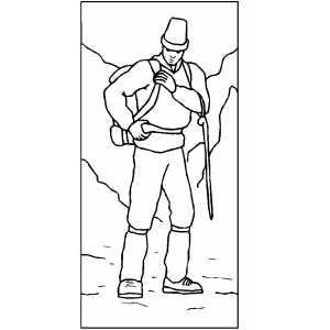 300x300 Mountain Climbing Man Coloring Page