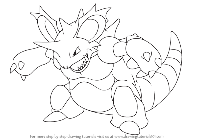 800x566 Learn How To Draw Nidoking From Pokemon (Pokemon) Step By Step