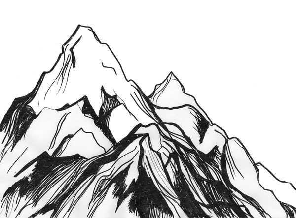 600x443 Sketch Of Mountains