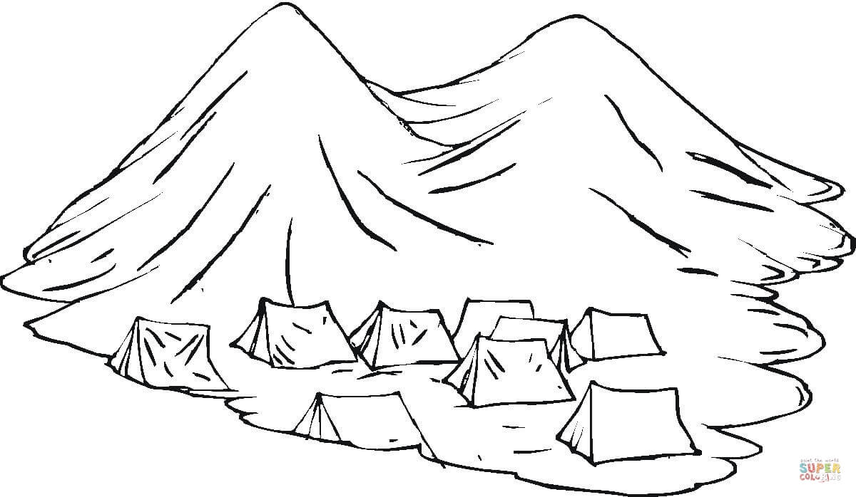 1200x698 Group Of Nomads Tents In The Mountains Coloring Page Free