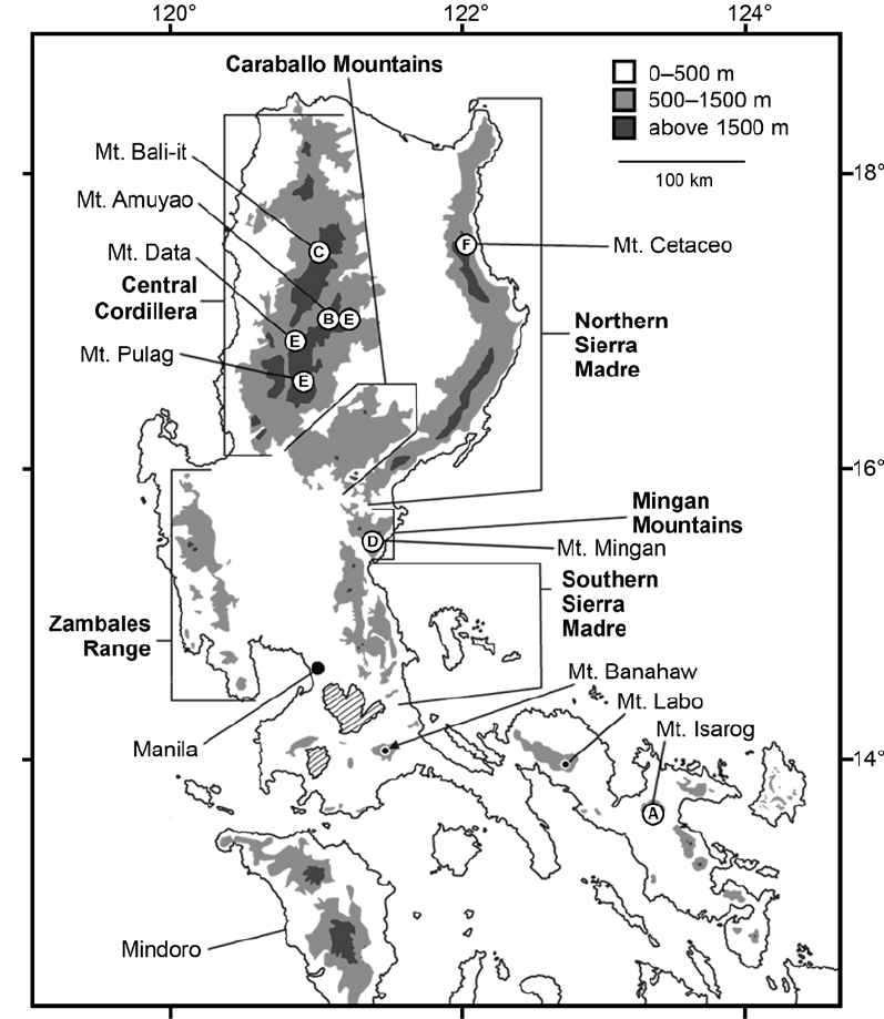 797x919 Map Of Luzon And Adjacent Islands. The Major Mountains And Mountain