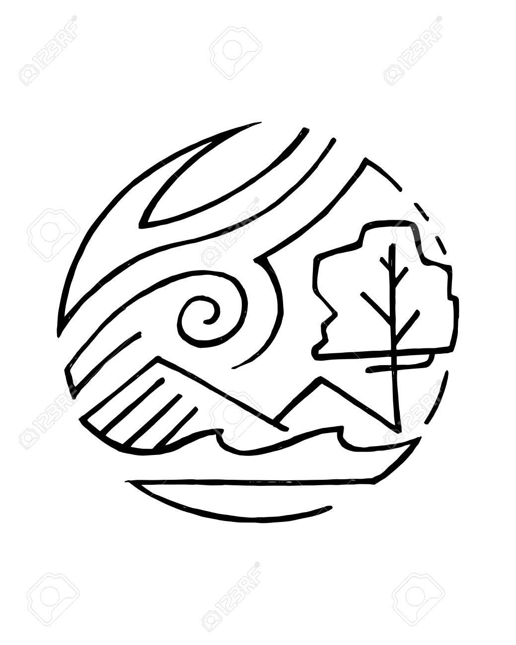 1039x1300 Hand Drawn Vector Illustration Or Drawing Of A Nature Symbol