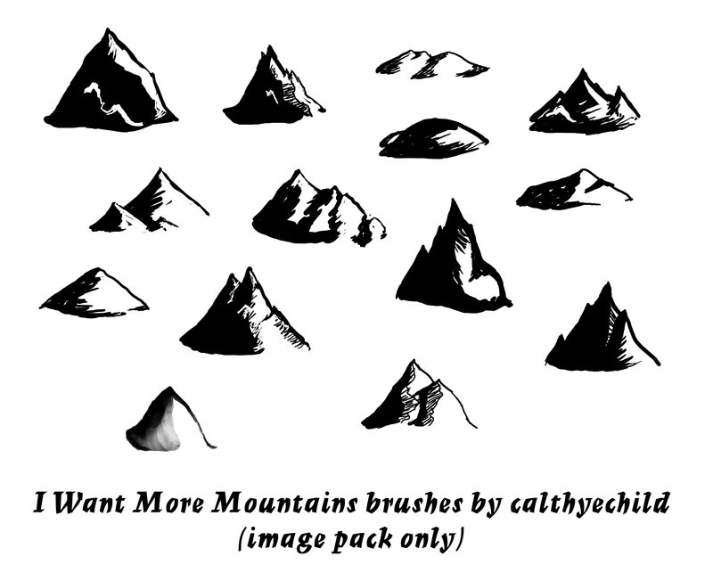 800x643 I Want More Mountains Brushes By Calthyechild