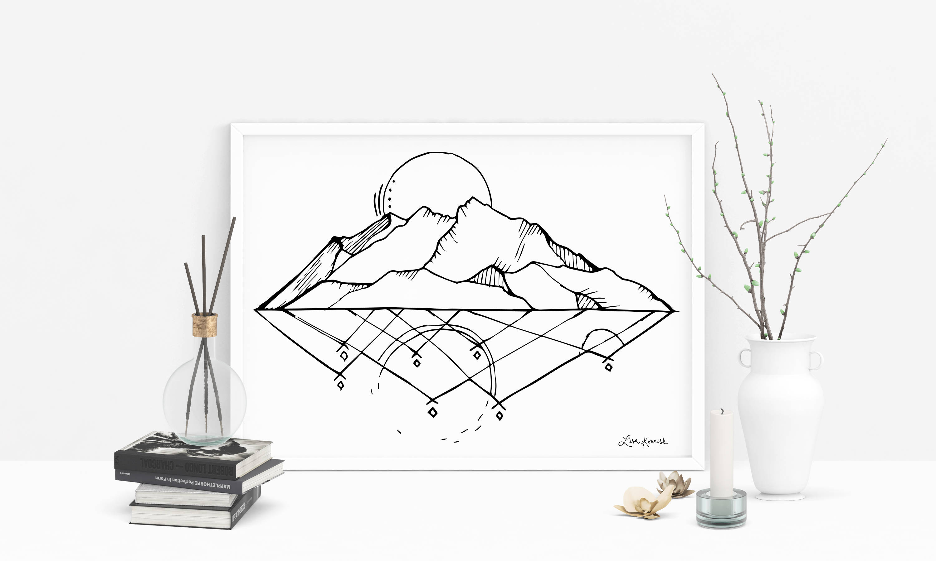 3000x1800 Geometric Mountain Design