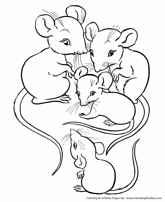670x820 Farm Animal Coloring Page Family Of Mice Rock Painting