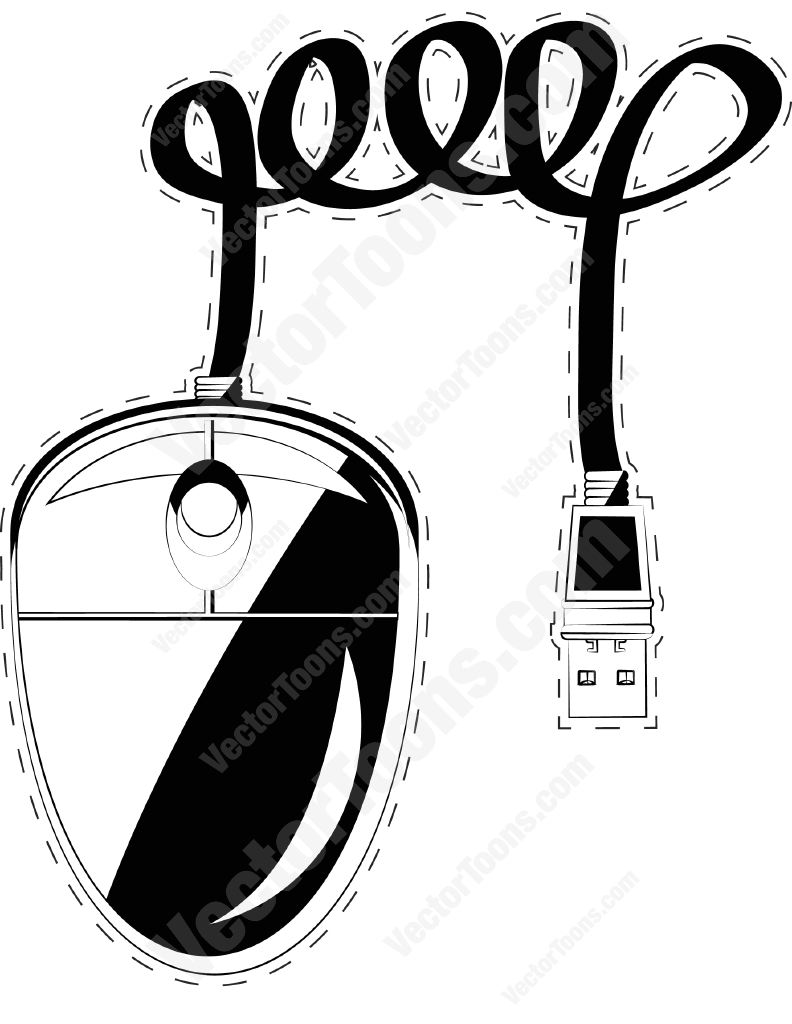 792x1024 Computer Mouse With Dotted Outline Cartoon Clipart