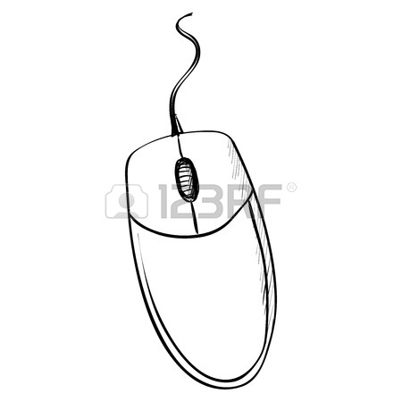 450x450 Computer Mouse. Doodle Style. Excellent Vector Illustration