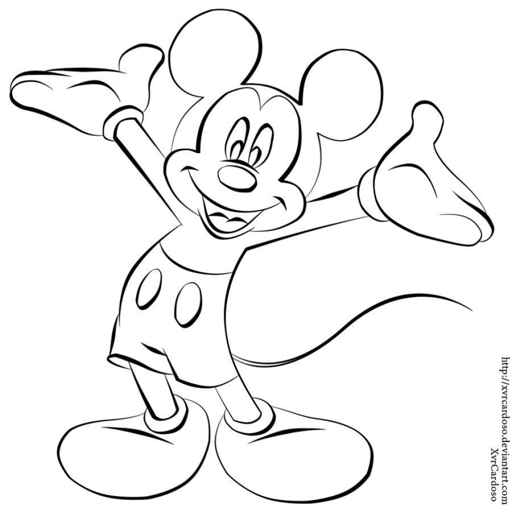 1024x1024 Mickey Mouse Line Drawing Mickey Mouse Drawing