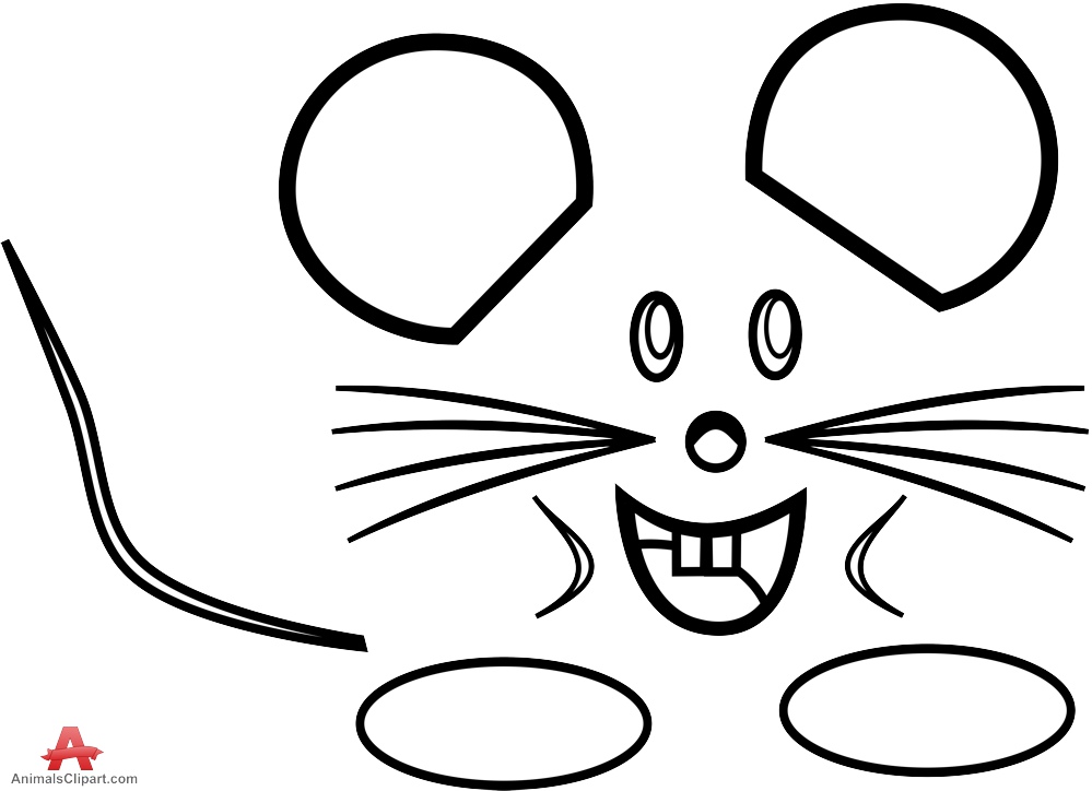 999x724 Outline Drawing Of Small Mouse In Black And White Free Clipart