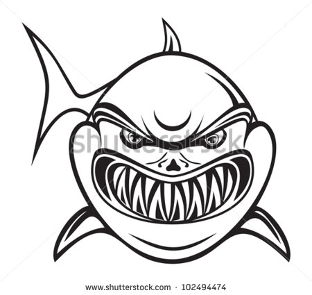 450x425 Great White Shark Clipart Mouth Open Drawing