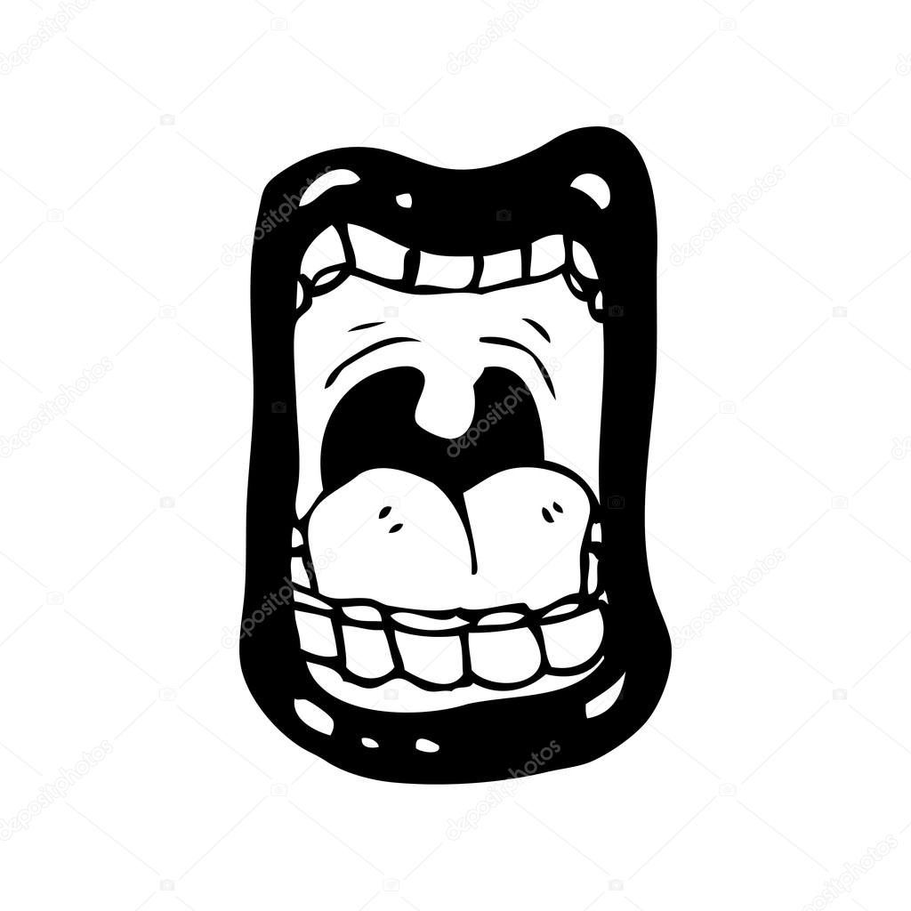 1024x1024 Screaming Mouth Cartoon Stock Vector Lineartestpilot