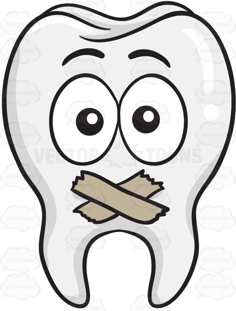 777x1024 Tooth With Taped Mouth Cartoon Clipart