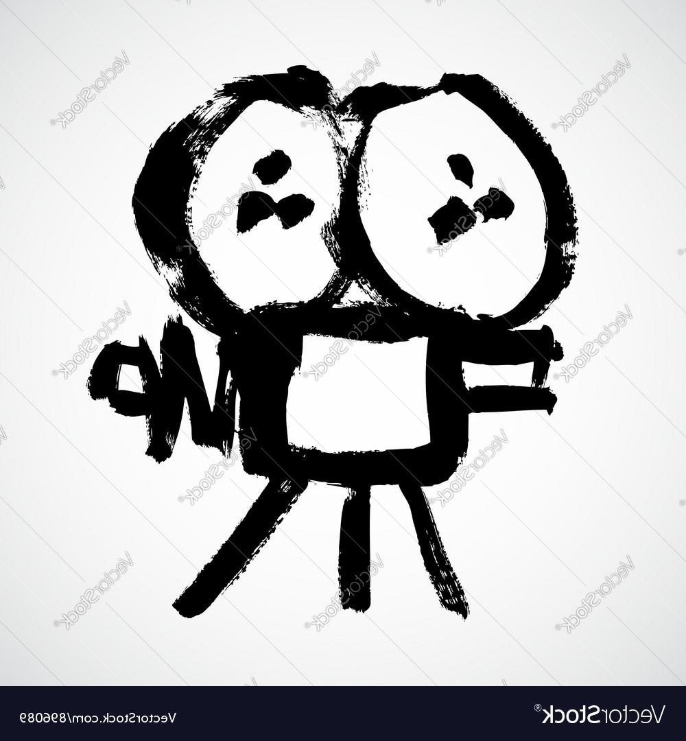 1000x1080 Hd Ink Drawing Of Movie Camera Vector Library