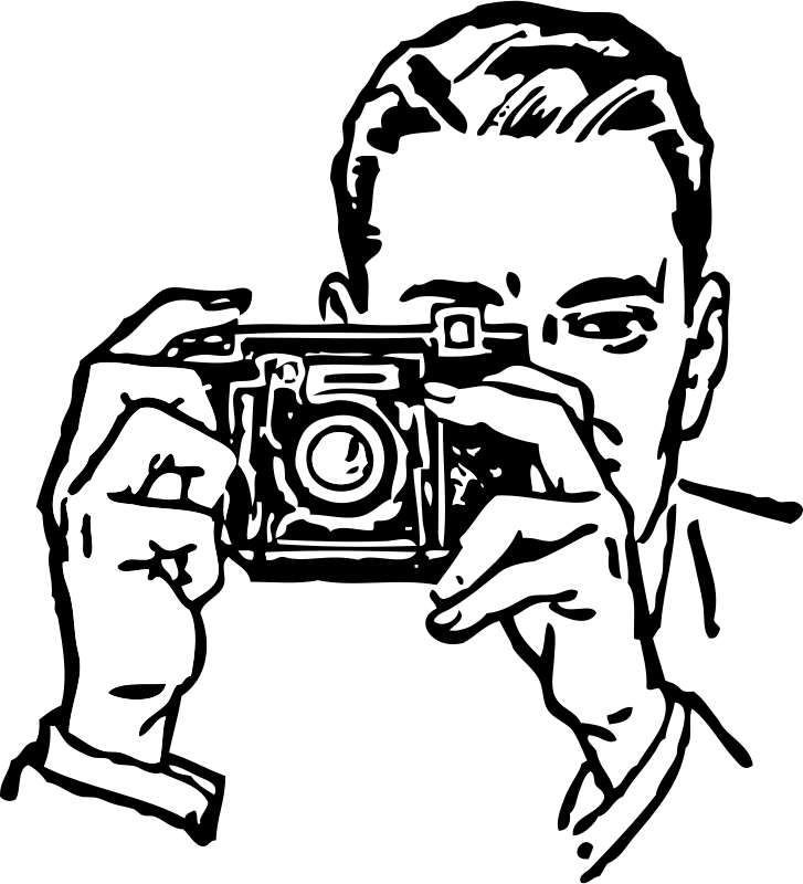 727x800 Man With A Camera, Vector Image