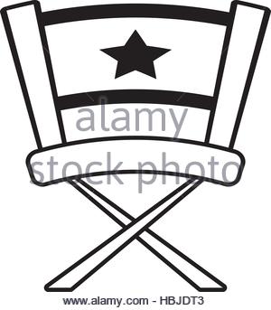300x343 Drawing Director Chair Star Movie Film Vector Illustration Eps 10