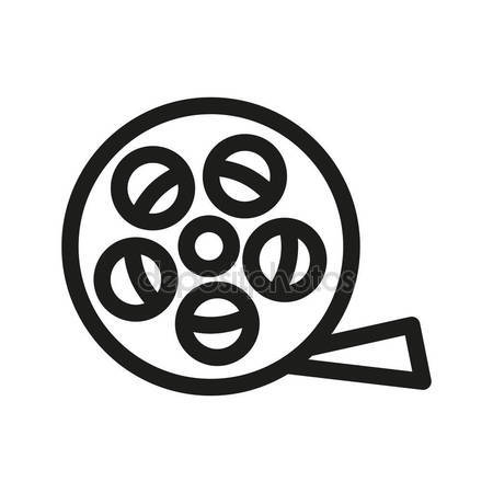 450x450 Film Reel Linear Icon. Filming Item Thin Line Illustration. Vector