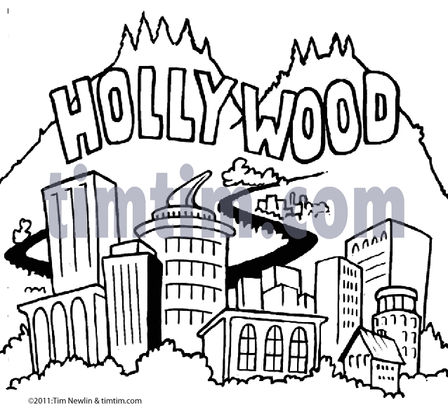 638x580 Free Drawing Of Hollywood Bw From The Category Movies Amp Magic