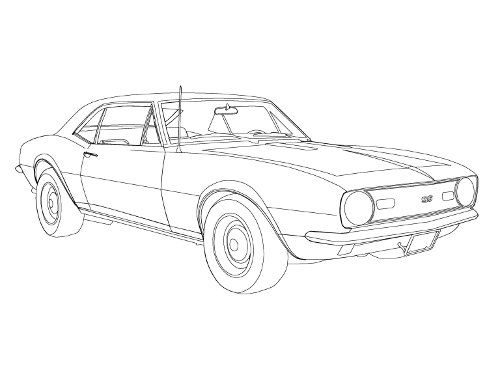 500x375 How To Draw A Race Car How To Draw A Camaro, Step By Step, Cars