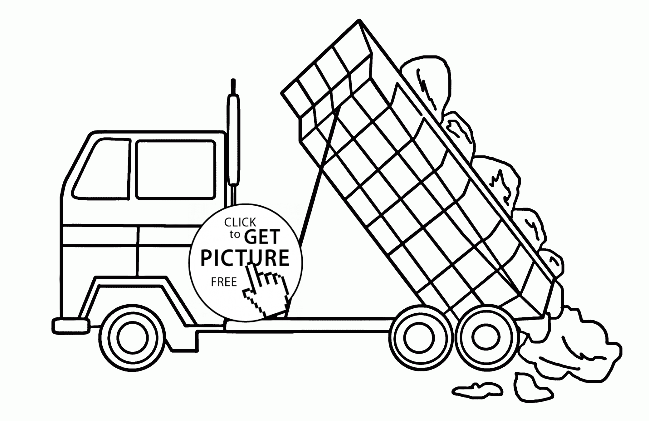2080x1349 Dump Truck Tonka Coloring Page For Kids, Transportation Coloring